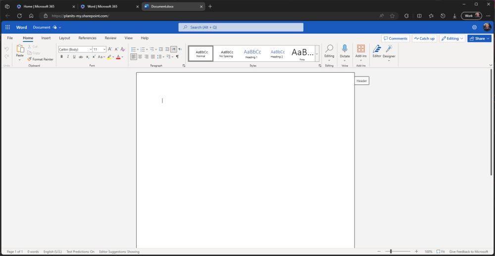 Microsoft Word in a browser